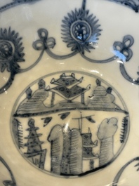 A collection of ten Chinese blue and white bowls, Ming