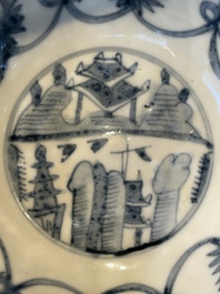A collection of ten Chinese blue and white bowls, Ming