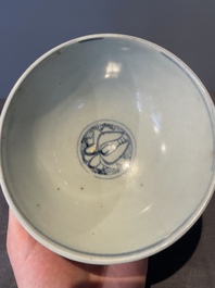 A collection of ten Chinese blue and white bowls, Ming