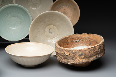 A collection of 12 Chinese monochrome wares, including a kiln waste, Fujian kilns, Song/Ming