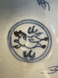 A collection of ten Chinese blue and white bowls, Ming