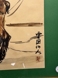 Sadji or Sha Qi (Sha Yinnian 1914-2005): 'Horses', watercolour on paper, signed