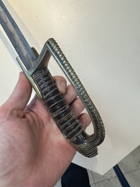 A French artillery officer&rsquo;s sabre &lsquo;&agrave; la hongroise&rsquo; with beaded guard or 'garde perl&eacute;e', 1st Empire, 19th C.