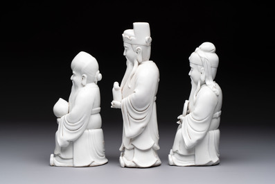 A set of three Chinese Dehua blanc de Chine 'Sanxing' figures, 20th C.