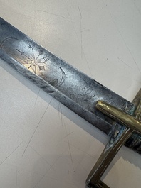 A French artillery officer&rsquo;s sabre &lsquo;&agrave; la hongroise&rsquo; with beaded guard or 'garde perl&eacute;e', 1st Empire, 19th C.