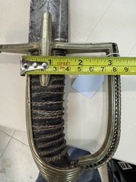A French artillery officer&rsquo;s sabre &lsquo;&agrave; la hongroise&rsquo; with beaded guard or 'garde perl&eacute;e', 1st Empire, 19th C.