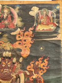A fine Tibetan 'Vajrabhairava' thangka, 18/19th C.