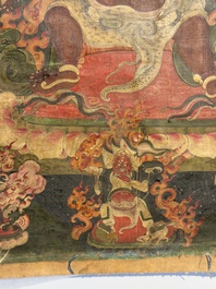 A fine Tibetan 'Vajrabhairava' thangka, 18/19th C.