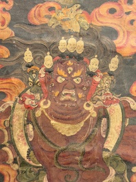 A fine Tibetan 'Vajrabhairava' thangka, 18/19th C.