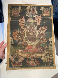 A fine Tibetan 'Vajrabhairava' thangka, 18/19th C.