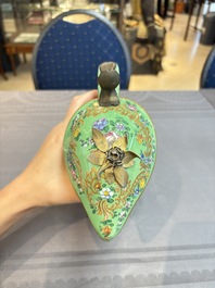 A gilt and enamelled green-ground Asurelik ewer and stand for the Ottoman market, 19th C.