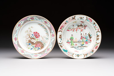 A varied group of ten Chinese blue, white and famille rose wares, Yongzheng/Qianlong