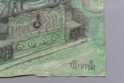 Vietnamese school: 'Still Life', watercolour on paper, dated 7 November 1971