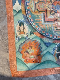Two Tibetan thangkas depicting a Mandala and Chakras, 19th C.