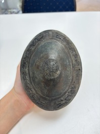 A Chinese archaic bronze food vessel, 'you 卣', Western Zhou