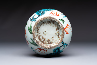A rare Chinese polychrome Swatow 'Dragon' vase, Ming