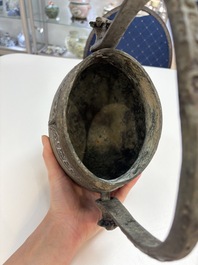 A Chinese archaic bronze food vessel, 'you 卣', Western Zhou