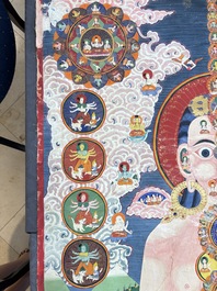 Two Tibetan thangkas depicting a Mandala and Chakras, 19th C.