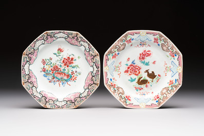 A varied group of ten Chinese blue, white and famille rose wares, Yongzheng/Qianlong