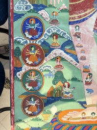 Two Tibetan thangkas depicting a Mandala and Chakras, 19th C.