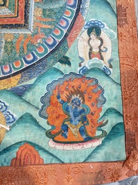 Two Tibetan thangkas depicting a Mandala and Chakras, 19th C.