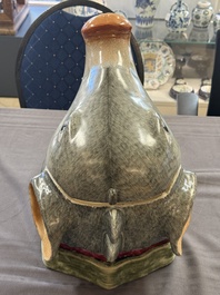 A rare Chinese famille rose 'boar head' tureen and cover, Qianlong