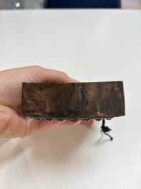 A Tibetan copper Gawu box and tsa tsa mold, 19th C.