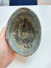 A Chinese archaic bronze food vessel, 'you 卣', Western Zhou