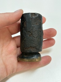 A Tibetan copper Gawu box and tsa tsa mold, 19th C.