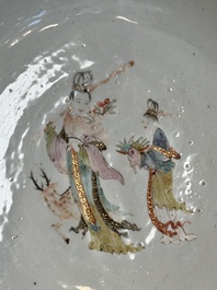 A Chinese famille rose '18 Luohan' punch bowl, Qianlong