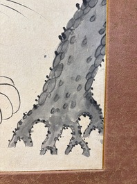 Korean school: 'A pair of tiger paintings', ink and colour on paper, Joseon, 19th C.