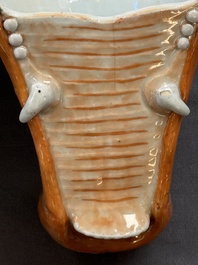 A rare Chinese famille rose 'boar head' tureen and cover, Qianlong