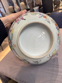 A Chinese famille rose '18 Luohan' punch bowl, Qianlong