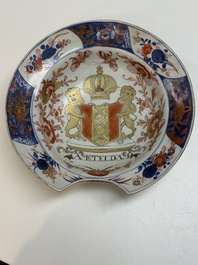 A Chinese rose-Imari 'Provinces' shaving bowl with the arms of Amsterdam, Kangxi, ca. 1720