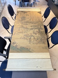 In the manner of Qian Gong 錢貢 (16/17th C.): 'Gathering of sages', ink and colour on silk, 19th C.