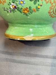 A gilt and enamelled green-ground Asurelik ewer and stand for the Ottoman market, 19th C.