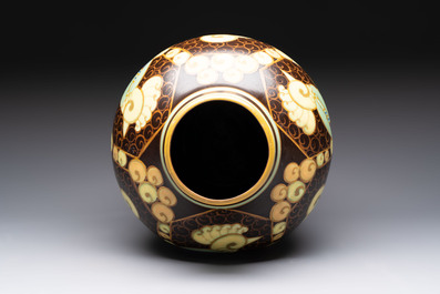 A Charles Catteau for Boch K&eacute;ramis 'Parrots' vase, 20th C.