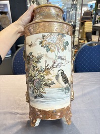 A pair of Japanese Satsuma vases, Meiji, 19th C.