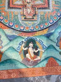 Two Tibetan thangkas depicting a Mandala and Chakras, 19th C.