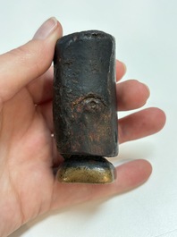 A Tibetan copper Gawu box and tsa tsa mold, 19th C.
