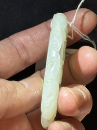 A Chinese white jade 'Xi Xiang Ji' plaque, Wenwan 文玩 mark, Qianlong
