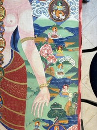 Two Tibetan thangkas depicting a Mandala and Chakras, 19th C.
