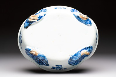 A varied group of ten Chinese blue, white and famille rose wares, Yongzheng/Qianlong