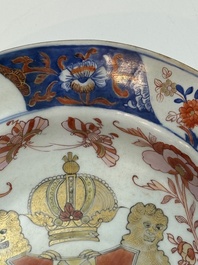 A Chinese rose-Imari 'Provinces' shaving bowl with the arms of Amsterdam, Kangxi, ca. 1720