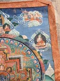 Two Tibetan thangkas depicting a Mandala and Chakras, 19th C.