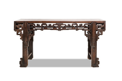 A large Chinese wooden 'Tiaoan' or altar table with chilong design, 19th C.
