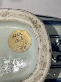 An extremely rare Chinese blue and white 'Bajixiang' moonflask, Yongzheng mark and of the period