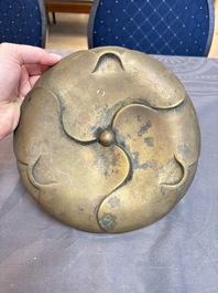 Two Chinese bronze censers and stands, Xuande mark, 19th C.