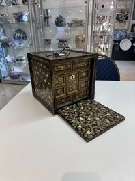A Japanese Nanban portable lacquer cabinet, Momoyama, late 16th/early 17th C.