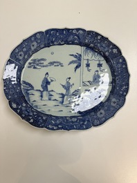 13 Chinese blue and white 'Xi Xiang Ji' serving dishes, Qianlong